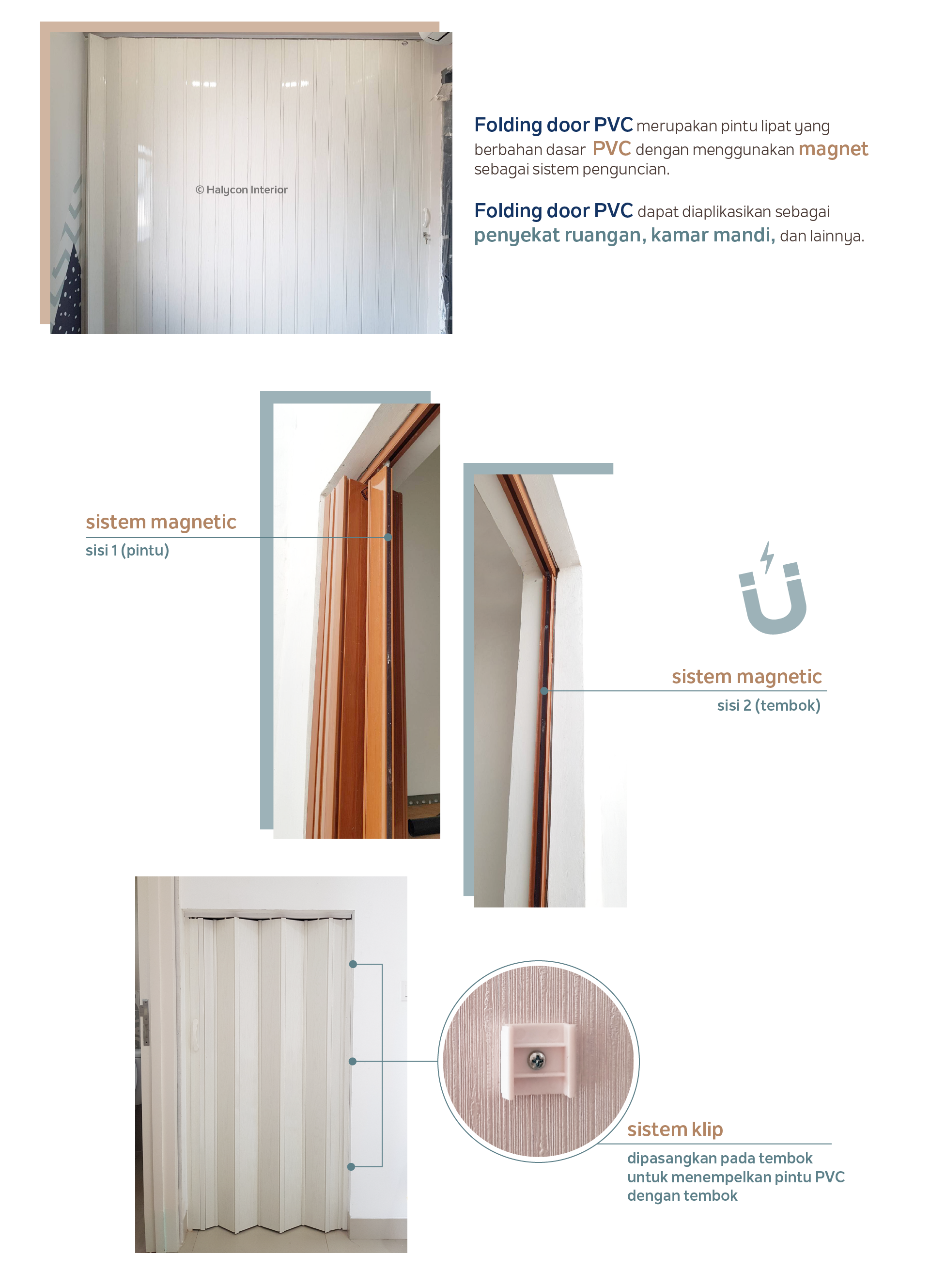 Detail1 Pintu Lipat PVC by Halcyon Interior