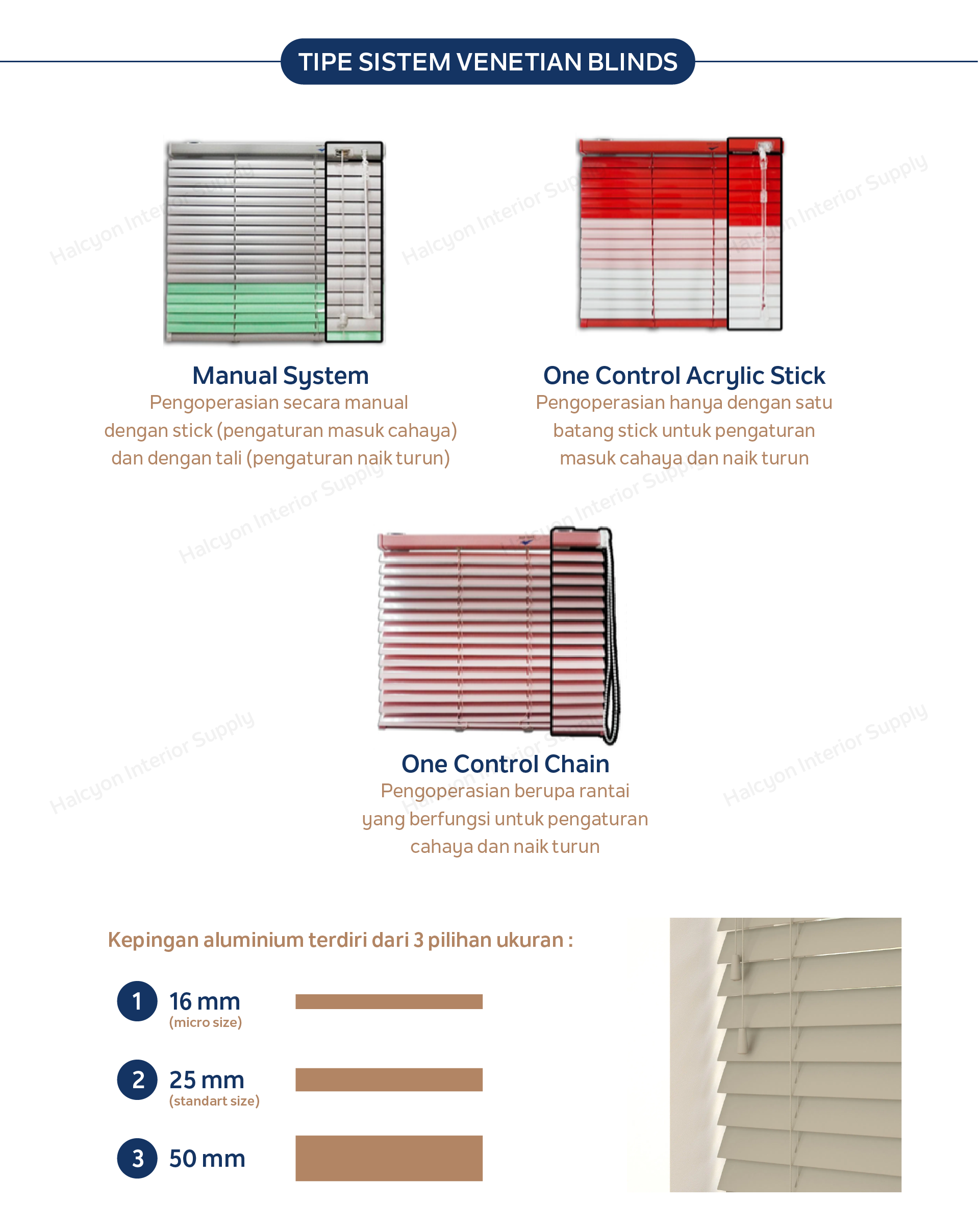 pilihan sistem venetian blinds by Halcyon Interior